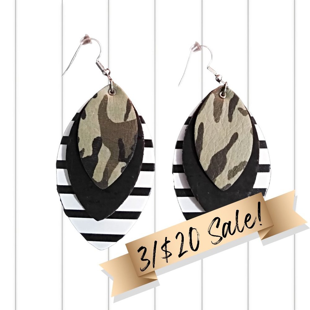 Leaf Faux Leather Earrings